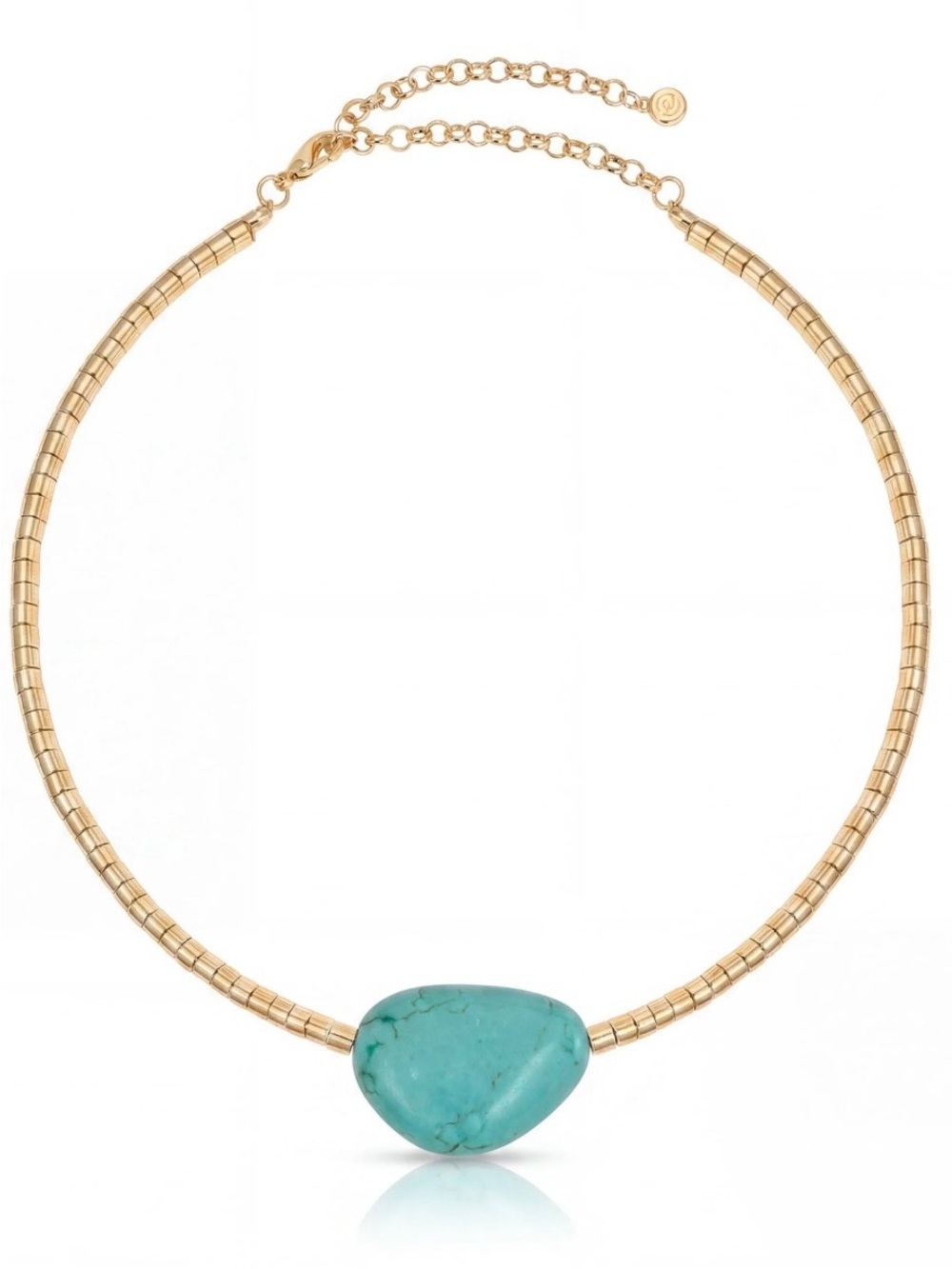 NWOT Ettika Beaded Turquoise and Gold Nugget Necklace